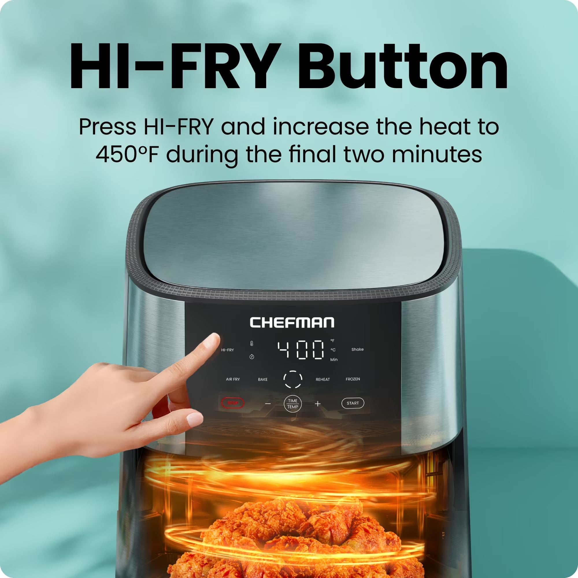 Turbofry Touch XL 8 Qt. Air Fryer with Digital Controls - Stainless Steel