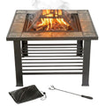 6-Piece Fire Pit Table 30-In W Steel Square