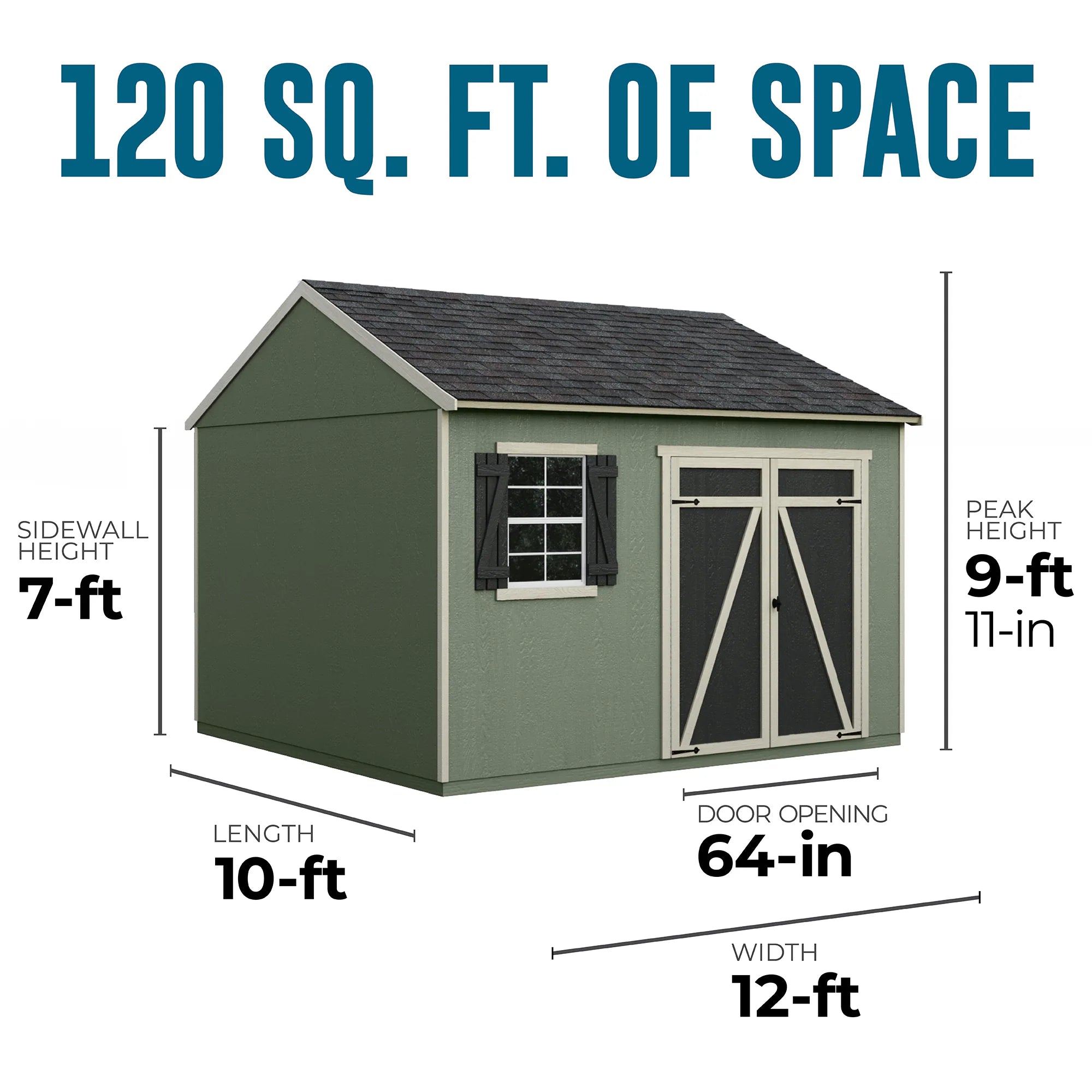 Gentry 12-Ft X 10-Ft Wood Outdoor Storage Shed (Floor Included)