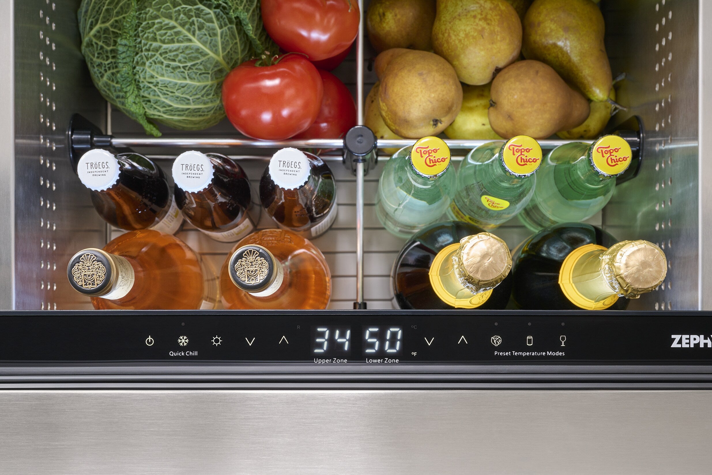 Presrv Dual Zone Outdoor 24-In Built-In Drawer Refrigerator ( Stainless Steel )