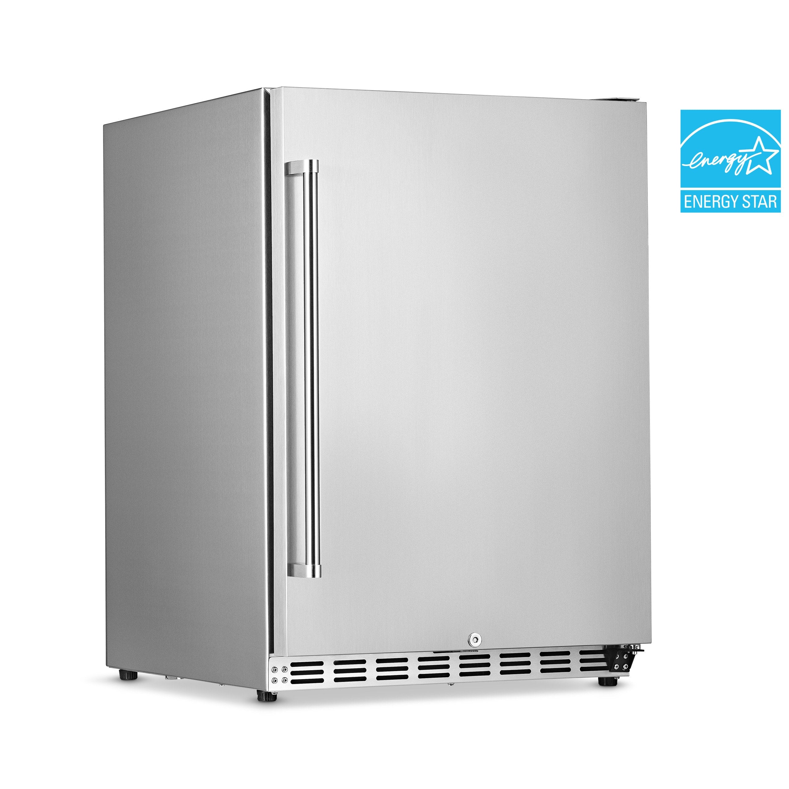 23.6-In W 177 -Can Capacity Stainless Steel Built-In Indoor or Outdoor Beverage Refrigerator