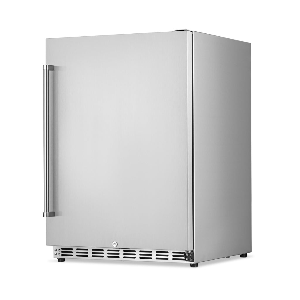 23.6-In W 177 -Can Capacity Stainless Steel Built-In Indoor or Outdoor Beverage Refrigerator