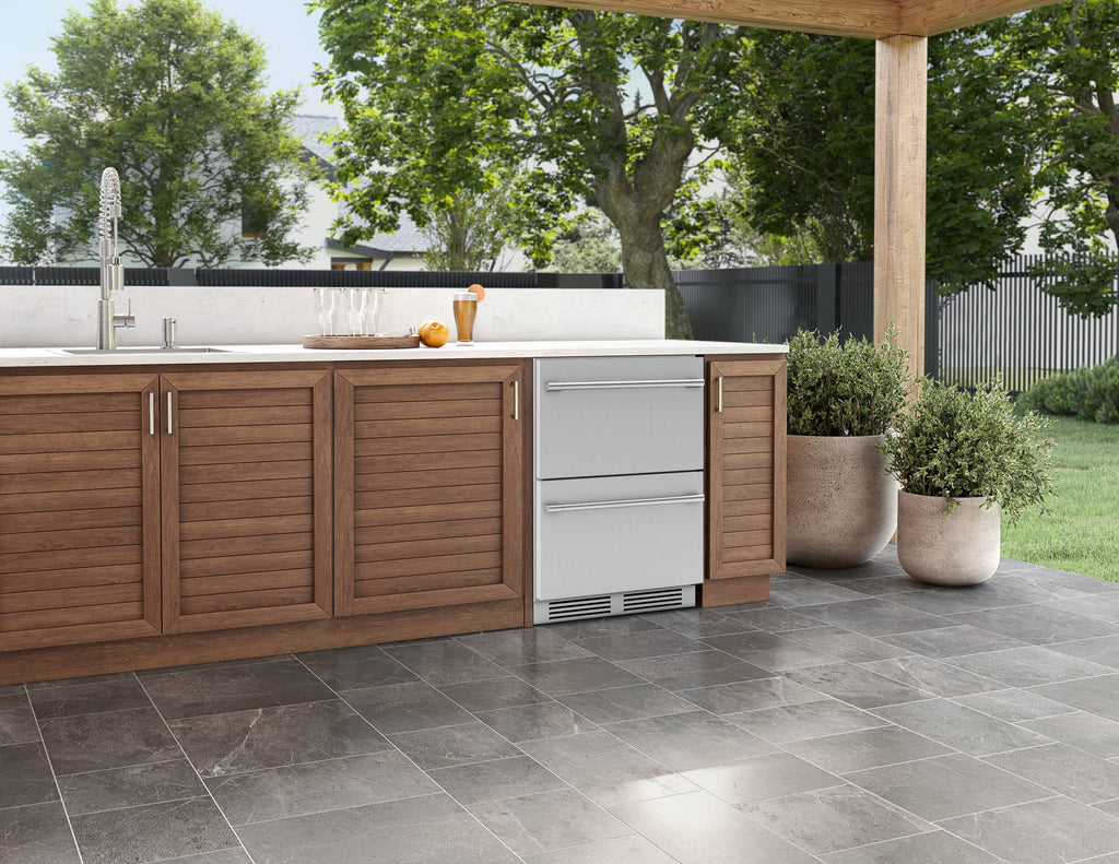 Presrv Dual Zone Outdoor 24-In Built-In Drawer Refrigerator ( Stainless Steel )