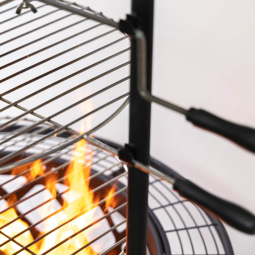 33.1-In W Steel round Portable Wood-Burning Fire Pit