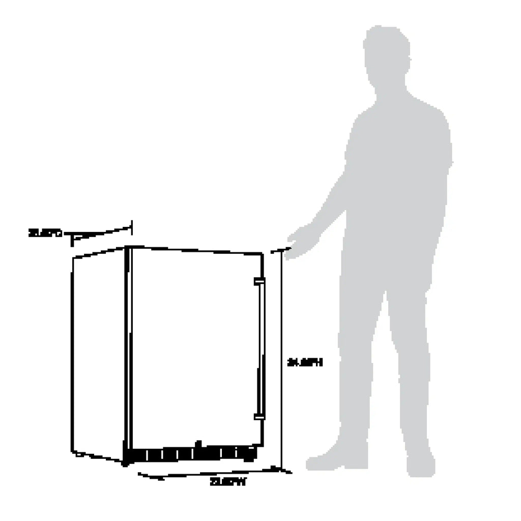 23.6-In W 177 -Can Capacity Stainless Steel Built-In Indoor or Outdoor Beverage Refrigerator