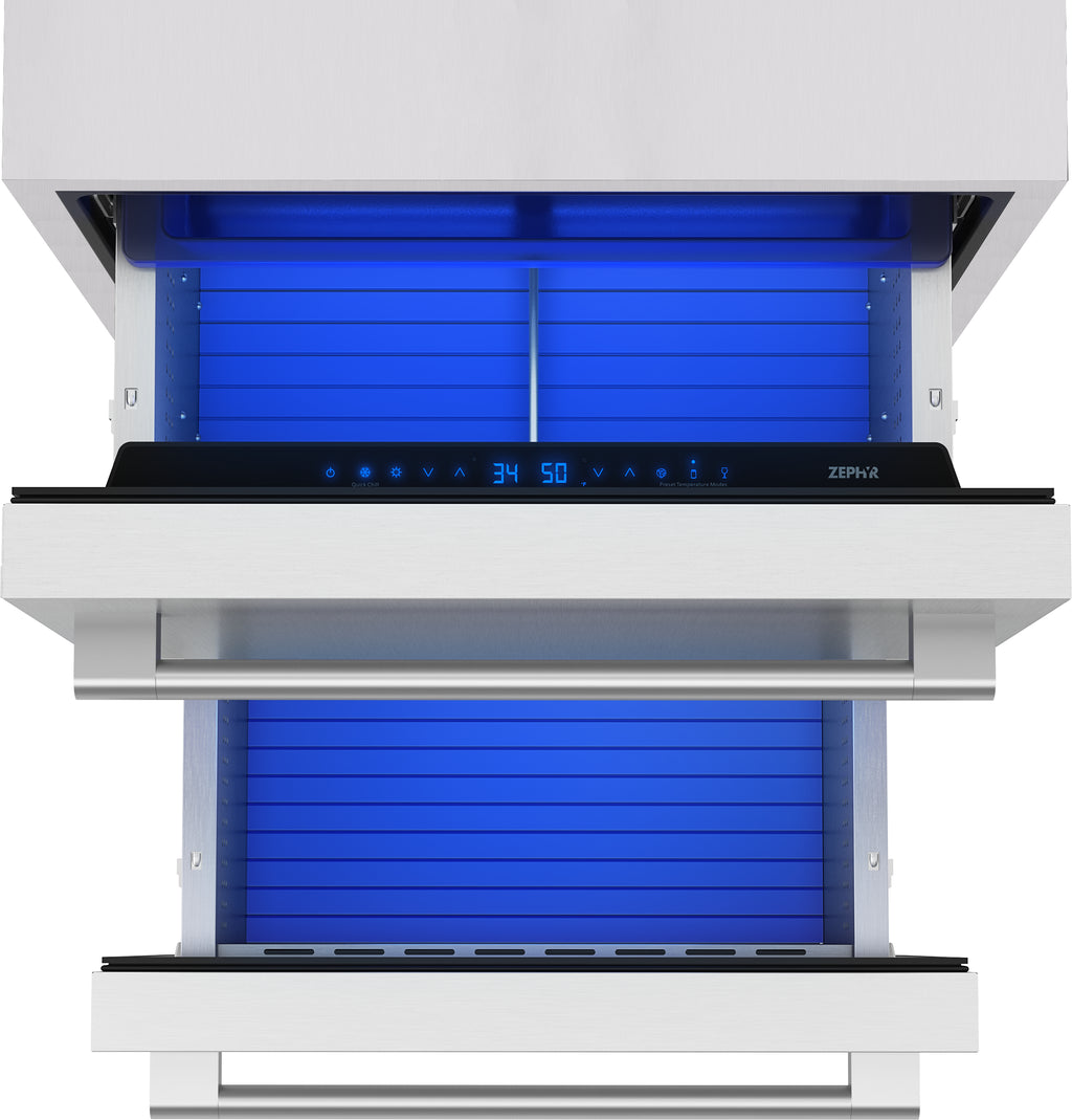 Presrv Dual Zone Outdoor 24-In Built-In Drawer Refrigerator ( Stainless Steel )