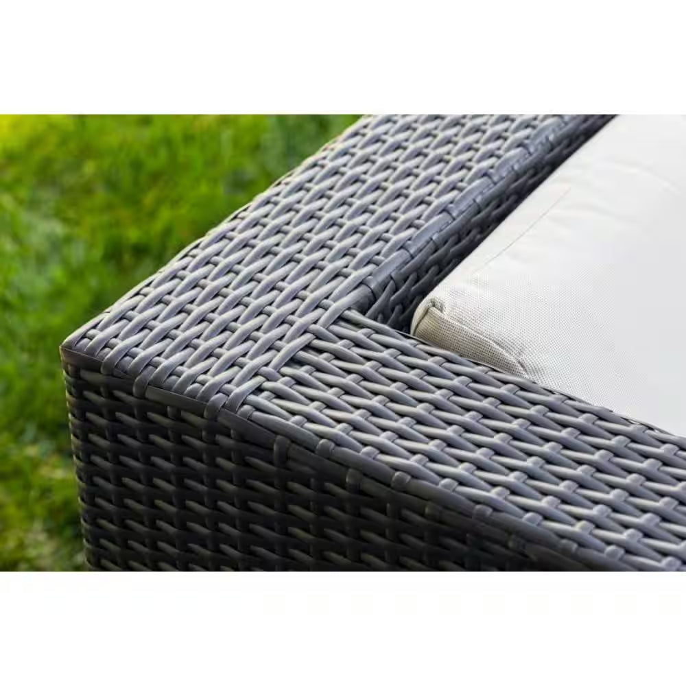 Black 20-Piece Wicker Patio Combo Conversation Set with Sunbrella Coal Cushions
