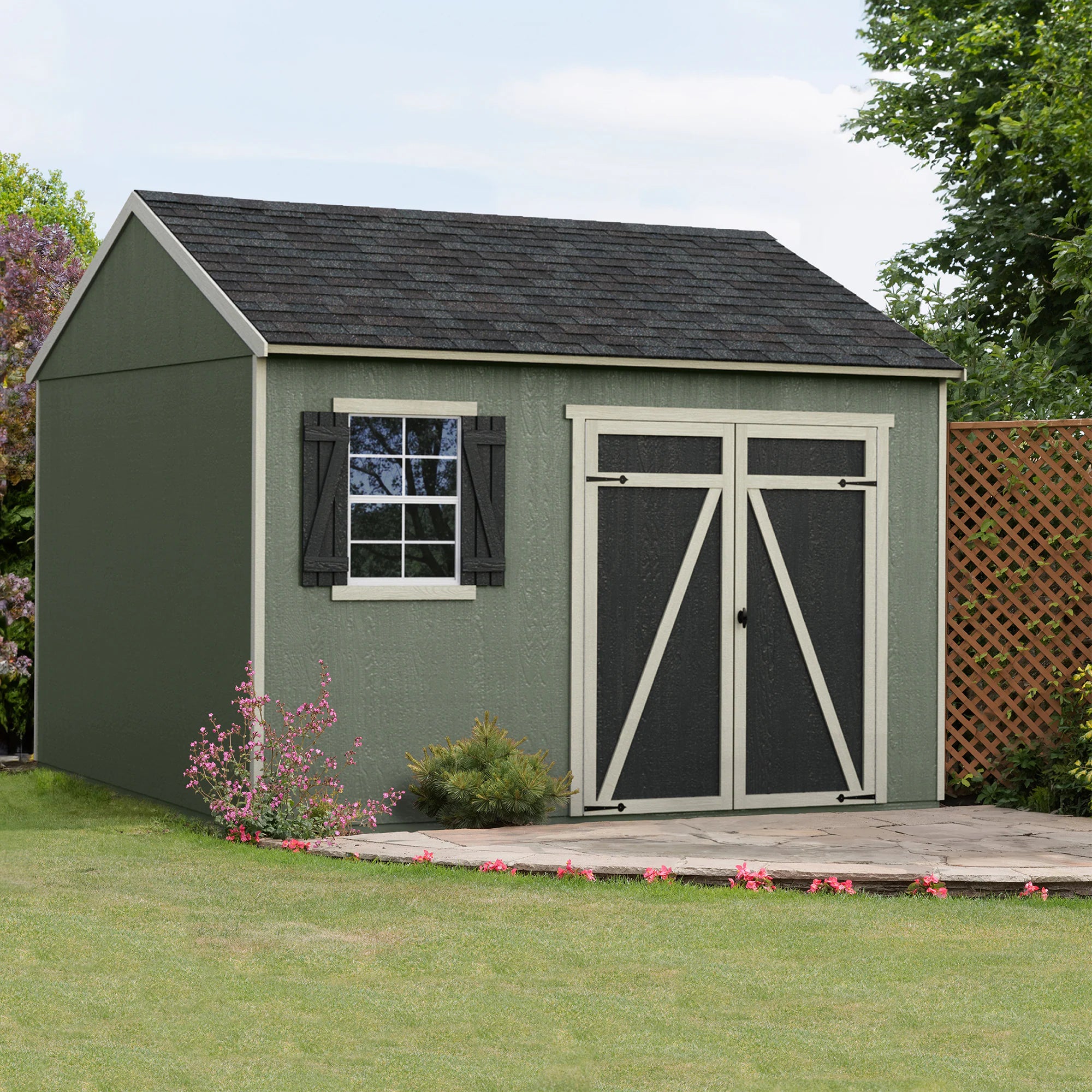 Gentry 12-Ft X 10-Ft Wood Outdoor Storage Shed (Floor Included)