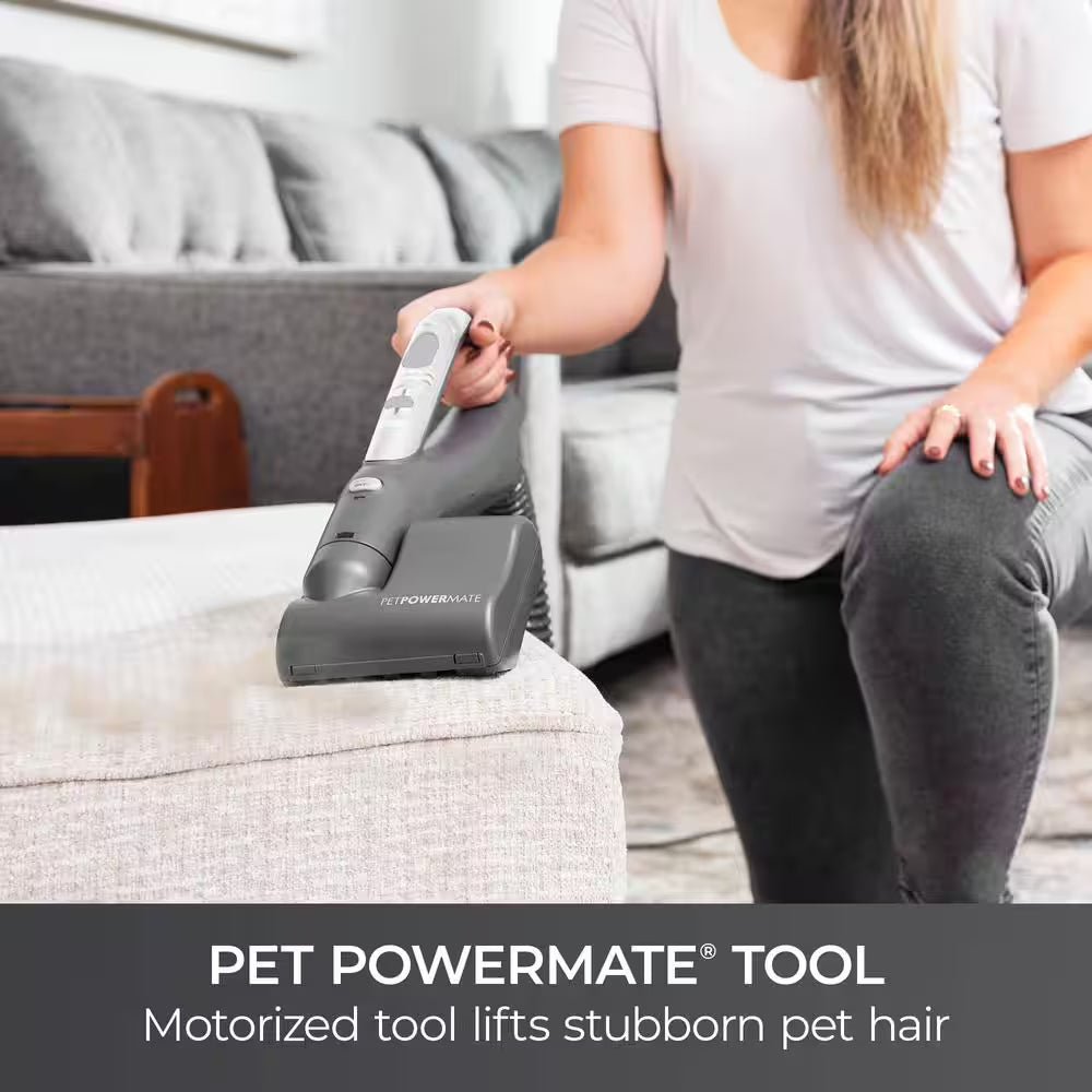 POP-N-GO Bagged Corded HEPA Multisurface Gray Canister Vacuum with Hair Eliminator Brushroll