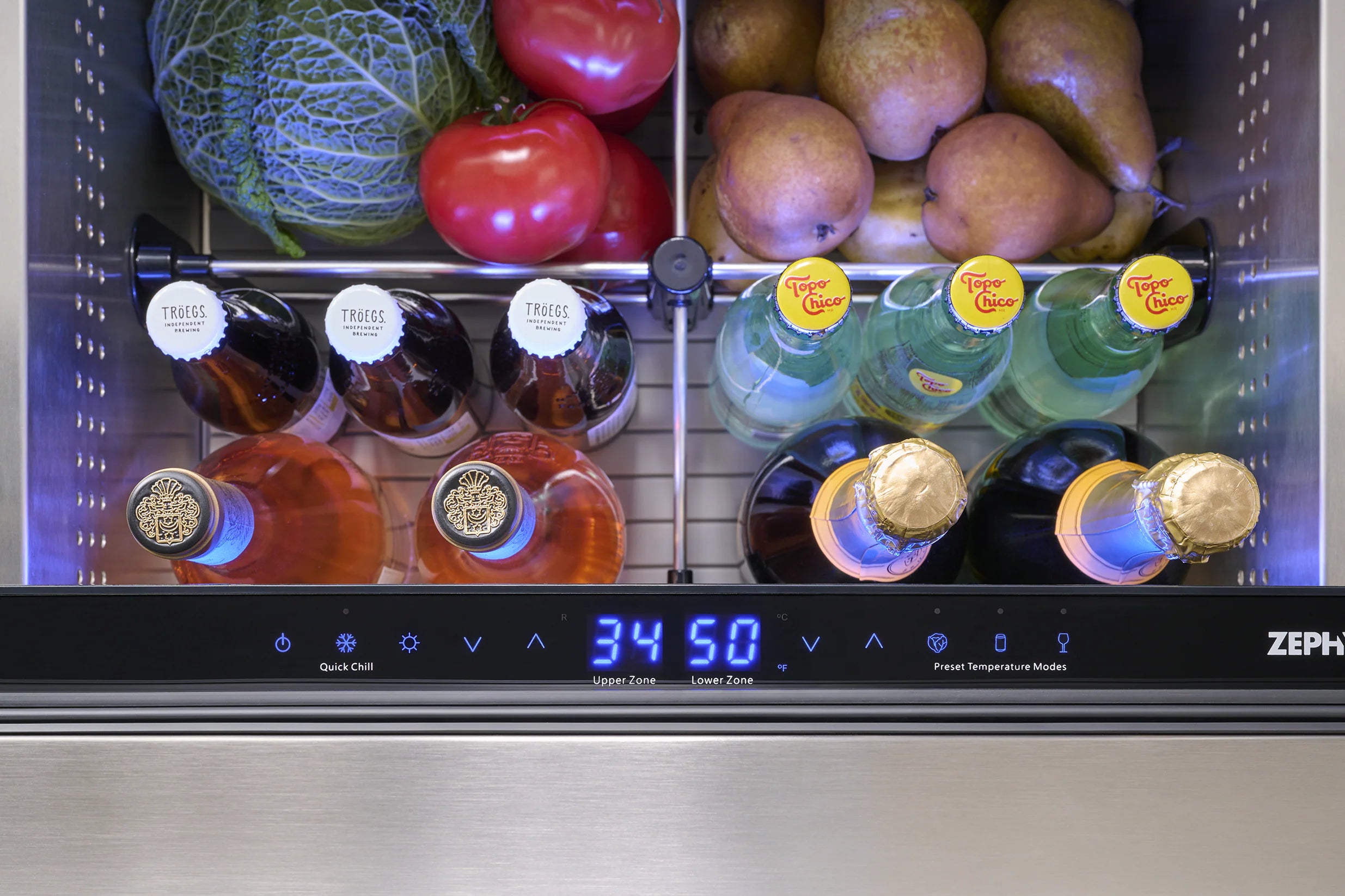 Presrv Dual Zone Outdoor 24-In Built-In Drawer Refrigerator ( Stainless Steel )